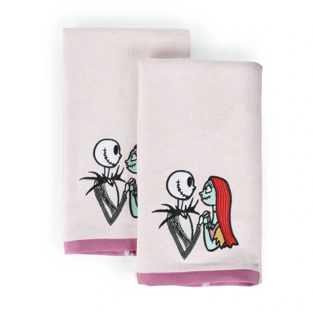 New 2 pack nightmare before Christmas Jack Skellington and Sally hand towel set